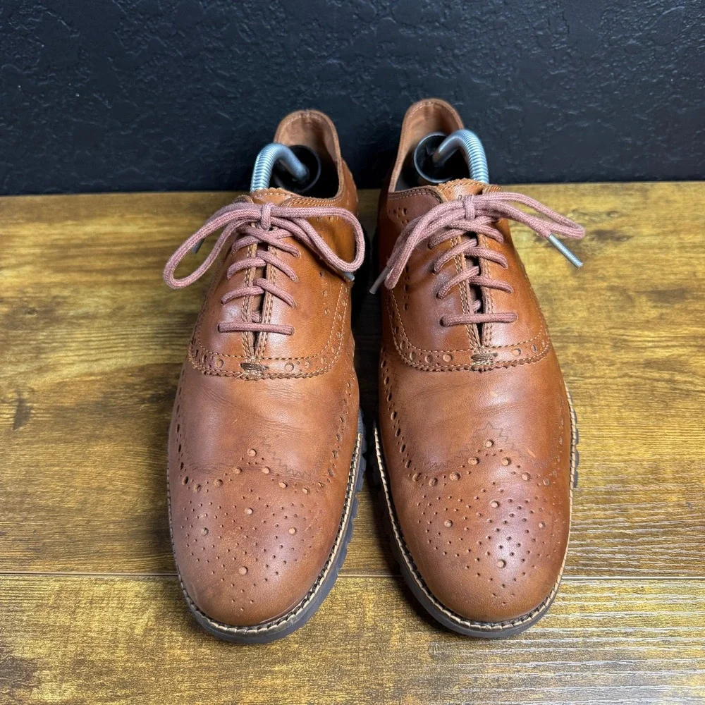 Cole Haan Zerogrand C29411‎ British Tan Leather Wingtip Oxford Mens 9.5M